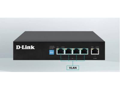Switch PoE D-Link DGS-F1005P-E quản lý 5 cổng 250M với 4 cổng PoE (60W) và 1 cổng Uplink